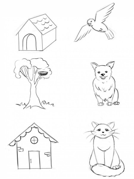 Рисование кто в каком домике живет