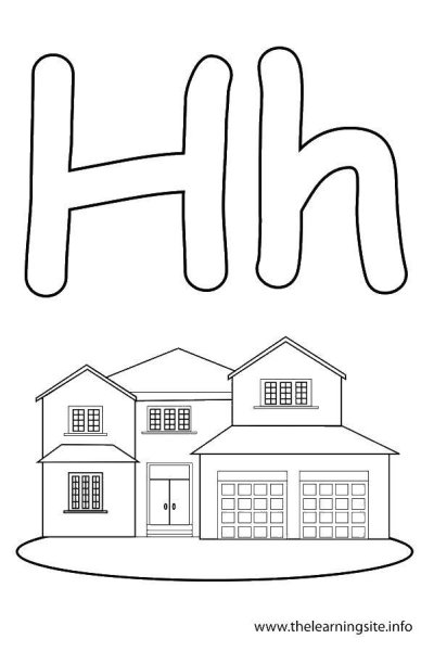 Раскраска домик для букв
