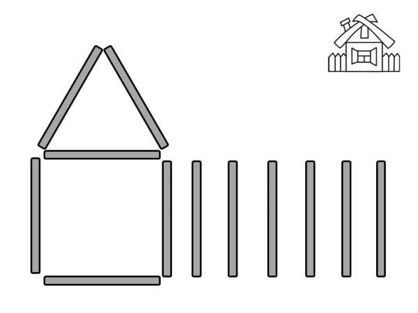Домик из счетных палочек