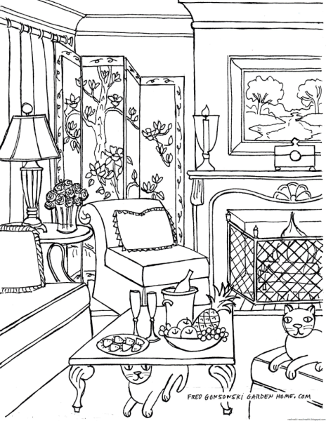 Раскраска комната