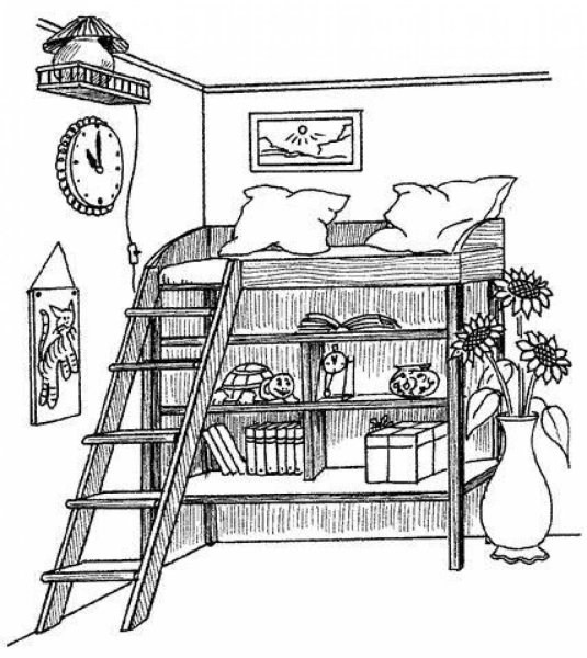 Раскраска детской комнаты