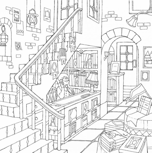 Раскраска антистресс комната