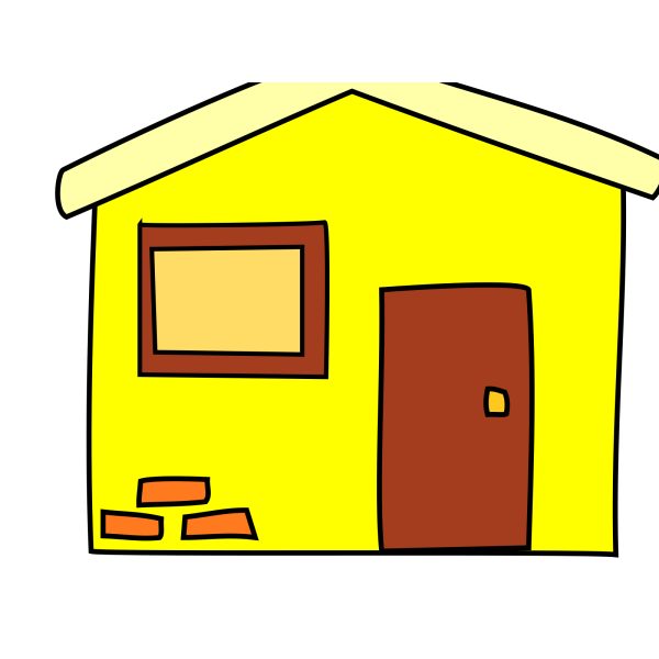 Мультяшный желтый домик