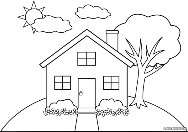 Дом раскраска