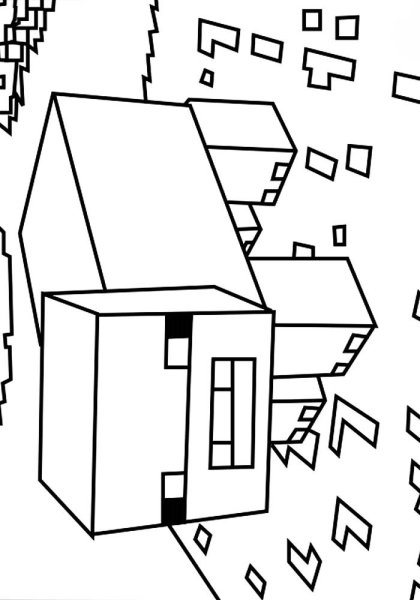 Дом из МАЙНКРАФТА раскраска