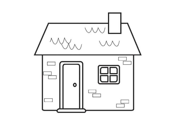 Дом раскраска