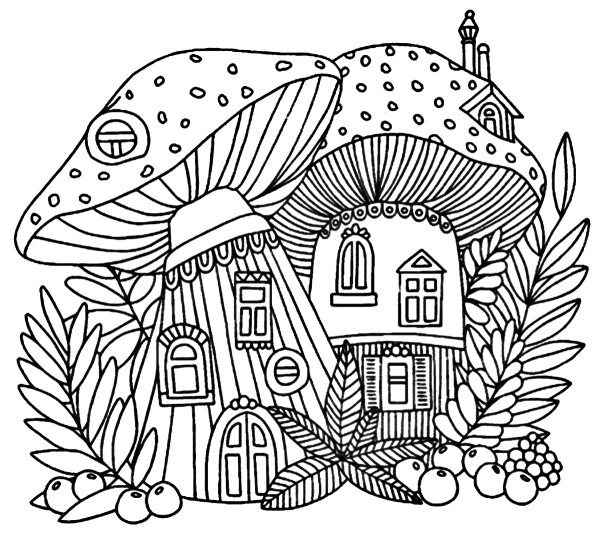 Раскраски антистресс домики