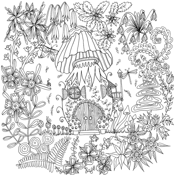 Раскраски антистресс домики