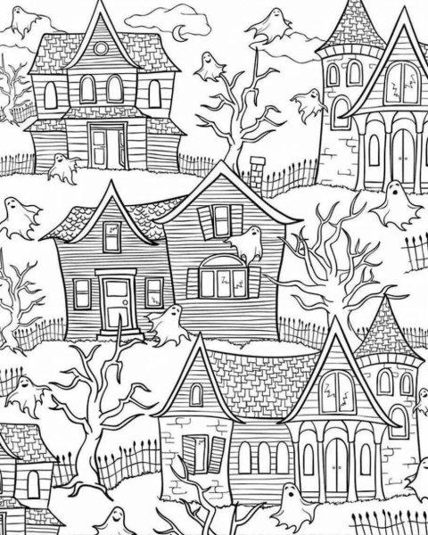 Раскраска домики город