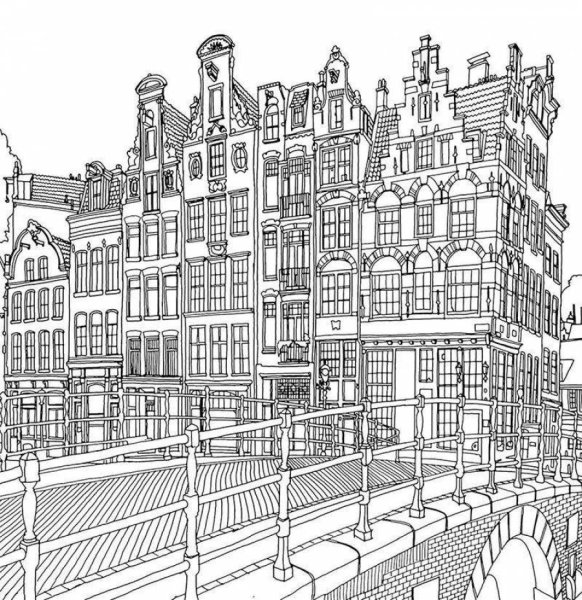 Раскраска антистресс город