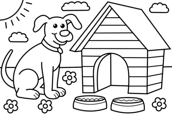 Дом с забором раскраска