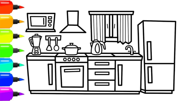 Кухня для раскрашивания