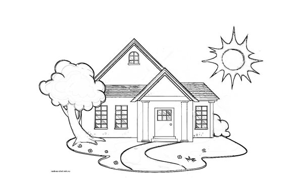 Дачный дом раскраска
