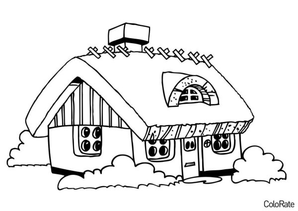 Домик раскраска для детей