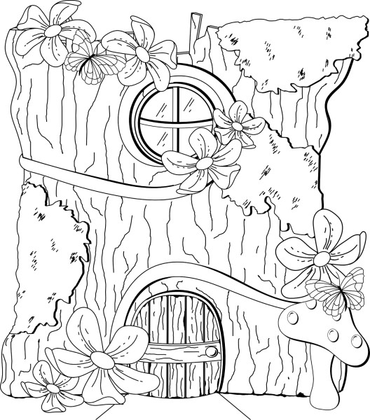 Цветочные домики раскраски