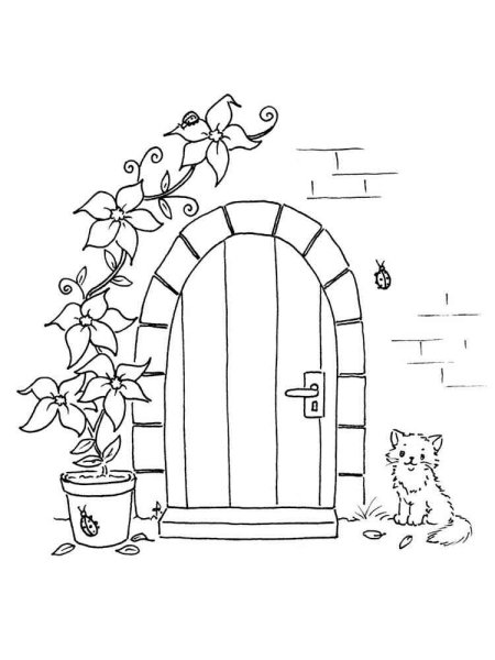 Дверь раскраска