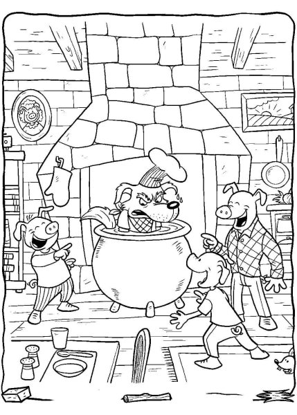 Три поросенка для раскрашивания