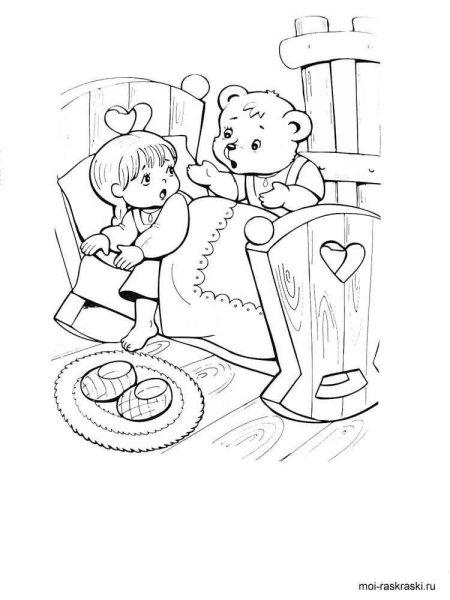 Раскраска. Три медведя