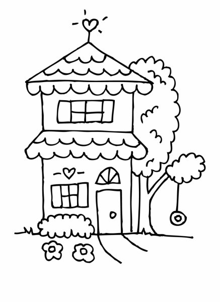 Раскраска. Домики