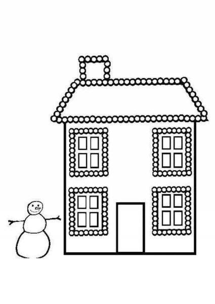 Домик с окошком раскраска для малышей
