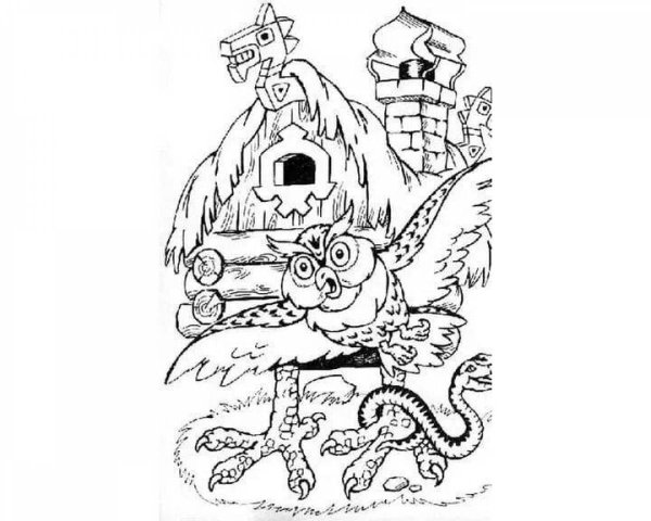 Избушка на курьих ножкахрасскраска