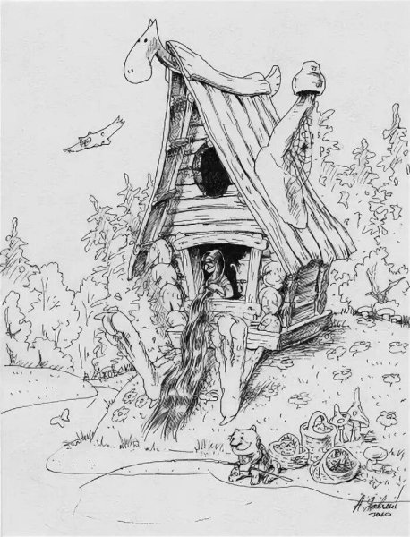 Избушка бабы яги раскраска