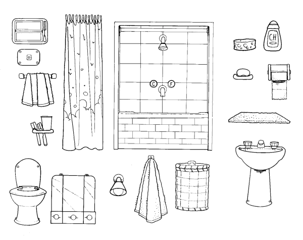 Домик для бумажных кукол раскраска