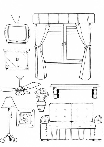 Мебель для нарисованных кукол