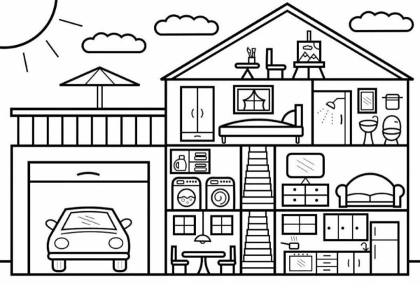 Части дома раскраска