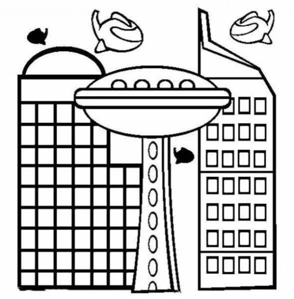 Город будущего раскраска для детей