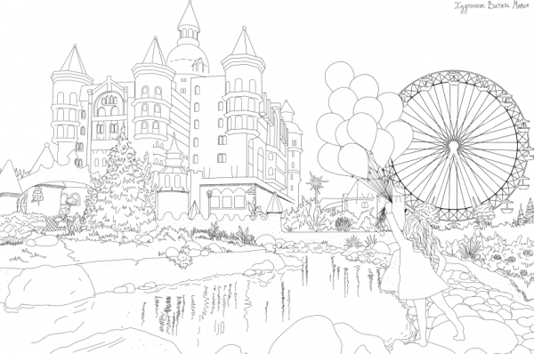 Раскраска парк