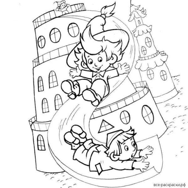 Незнайка на Луне раскраска