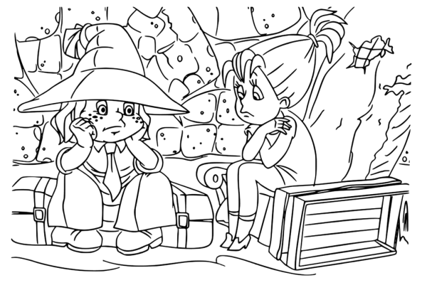 Незнайка и его друзья в Солнечном городе раскраска