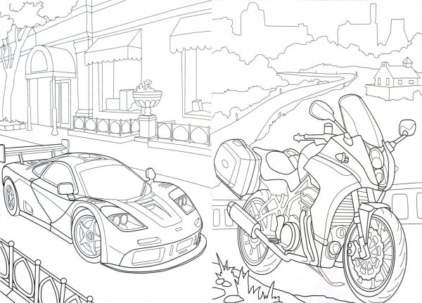 Раскраски машины сложные