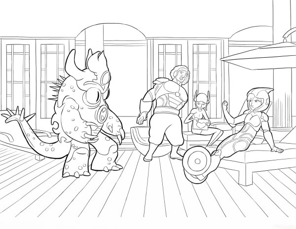 Раскраска город героев