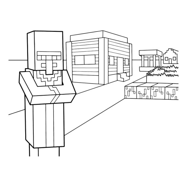 Раскраска майнкрафт домик