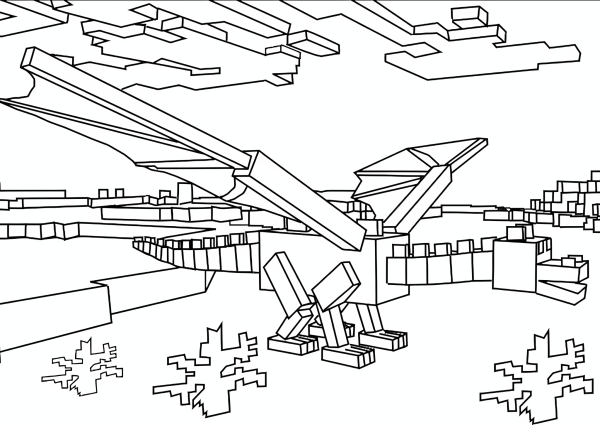 Разукрашка майнкрафт ЭНДЕР дракон