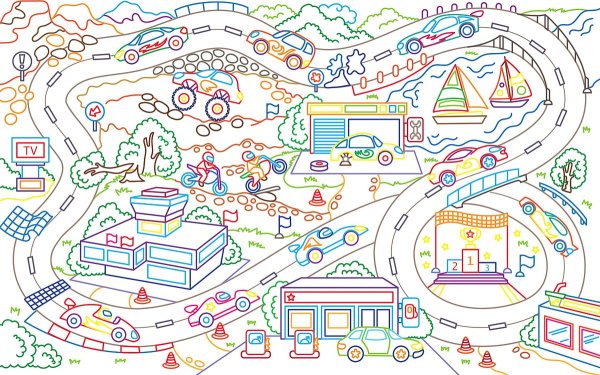 Трасса раскраска для детей