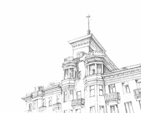 Дом под шпилем Барнаул рисунок