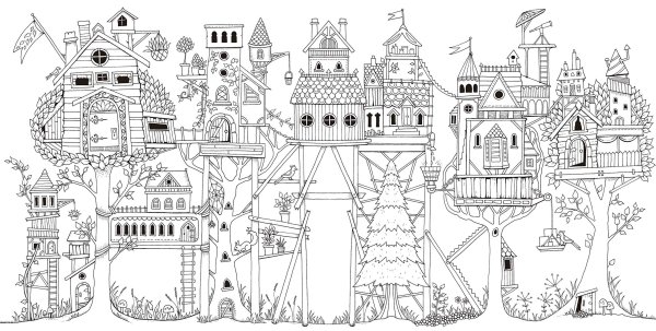 Волшебный домик раскраска