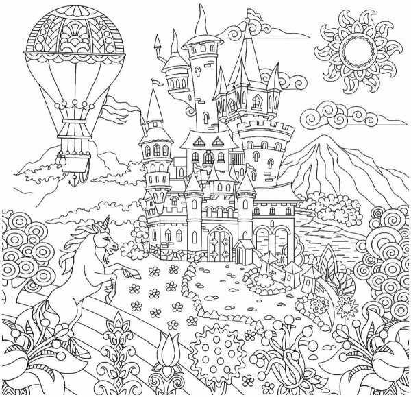 Раскраска антистресс замок