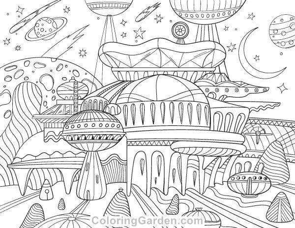 Город будущего раскраска
