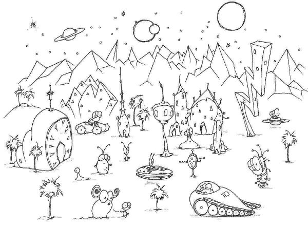 Инопланетянин раскраска