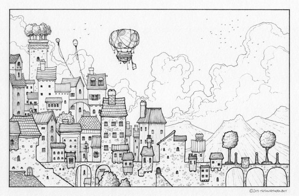 Сказочный город Графика