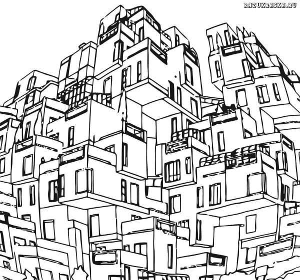 Раскраска антистресс город