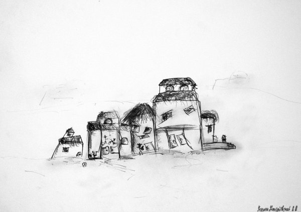 Заброшенный город рисунок