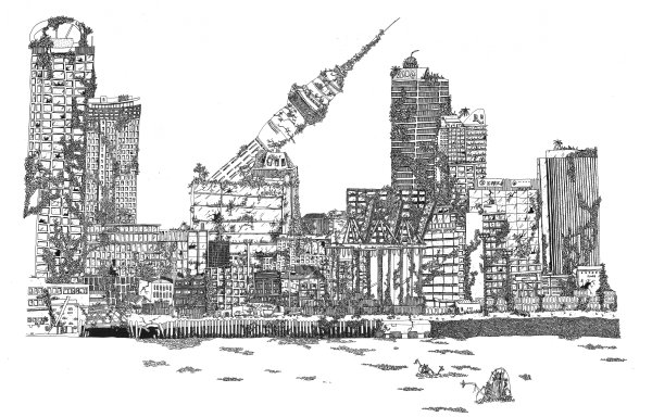 Разрушенный город эскиз