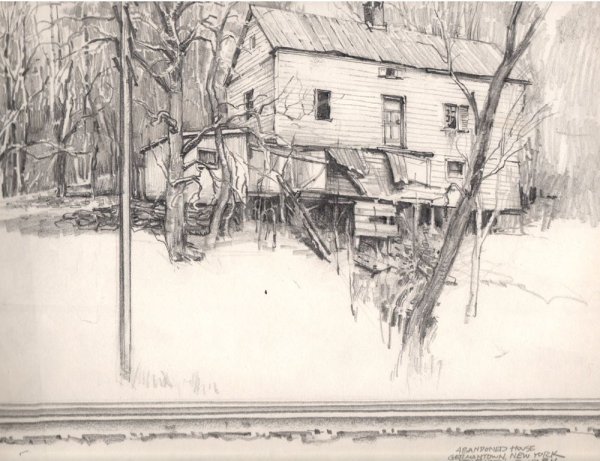 Заброшенный город карандашом