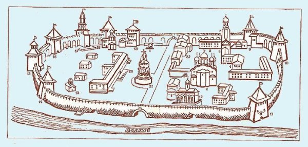 План Кремля детинца Новгород