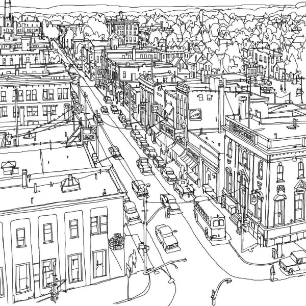 Раскраска улица города